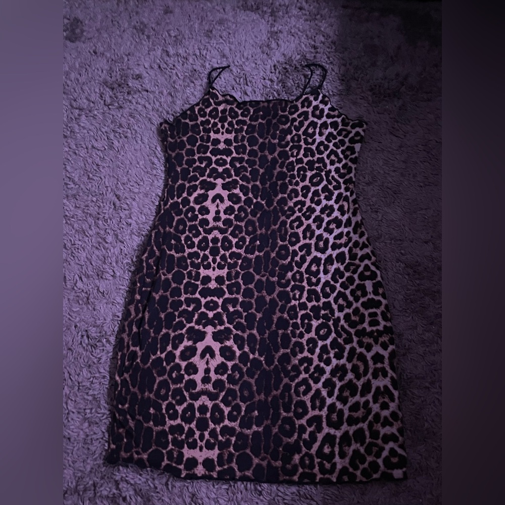 Cheetah print spaghetti strap dress